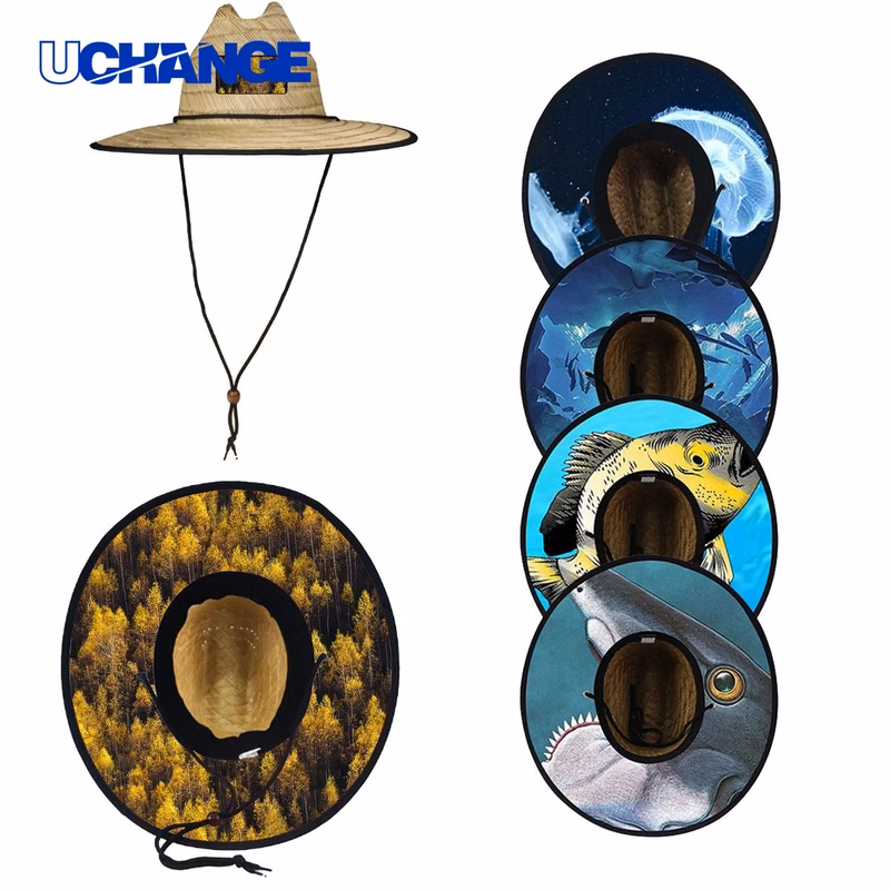 Straw Hat with Custom Patch Headwear
