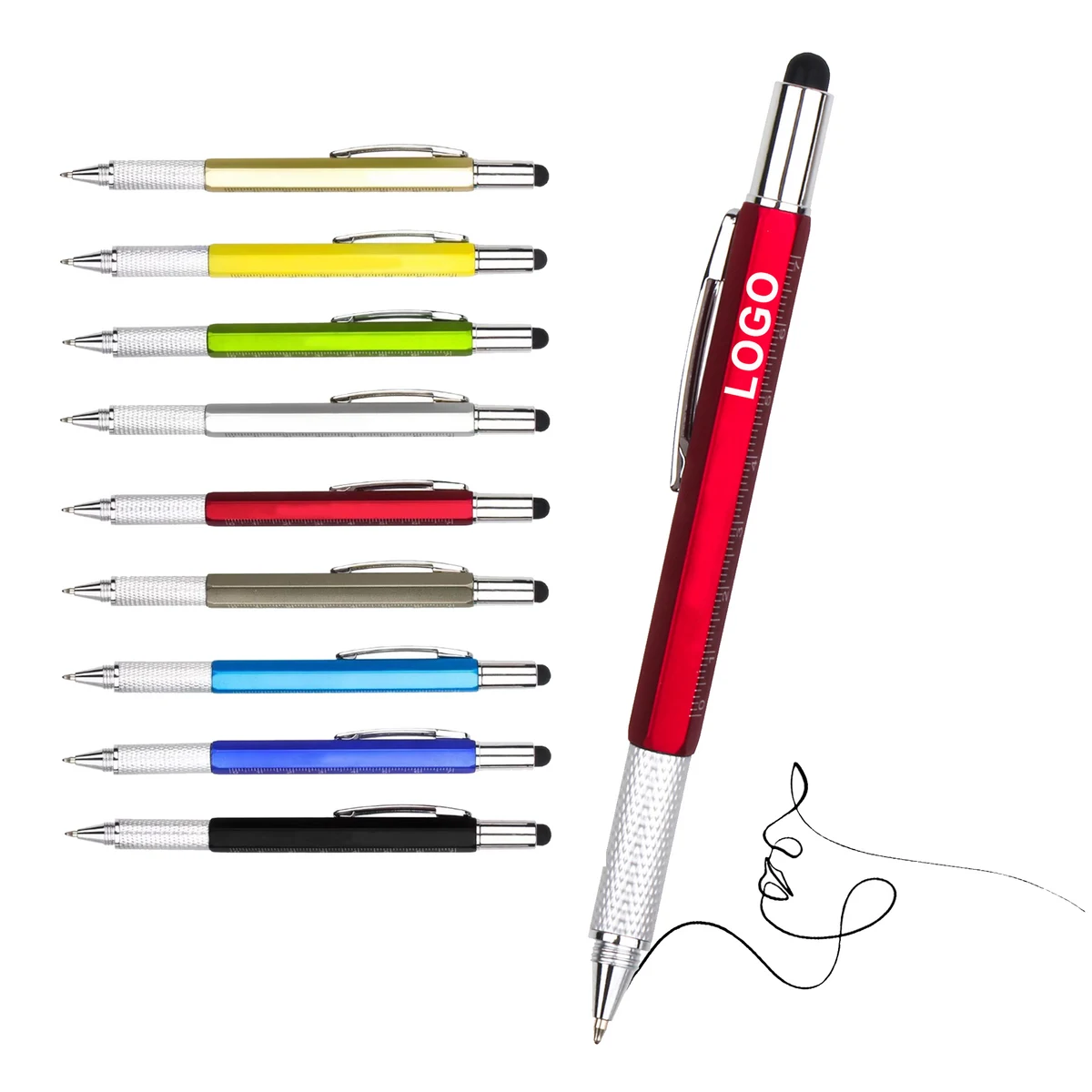 MOQ 100 6-in-1 Multi Tool Pen with Stylus and Screwdriver 1
