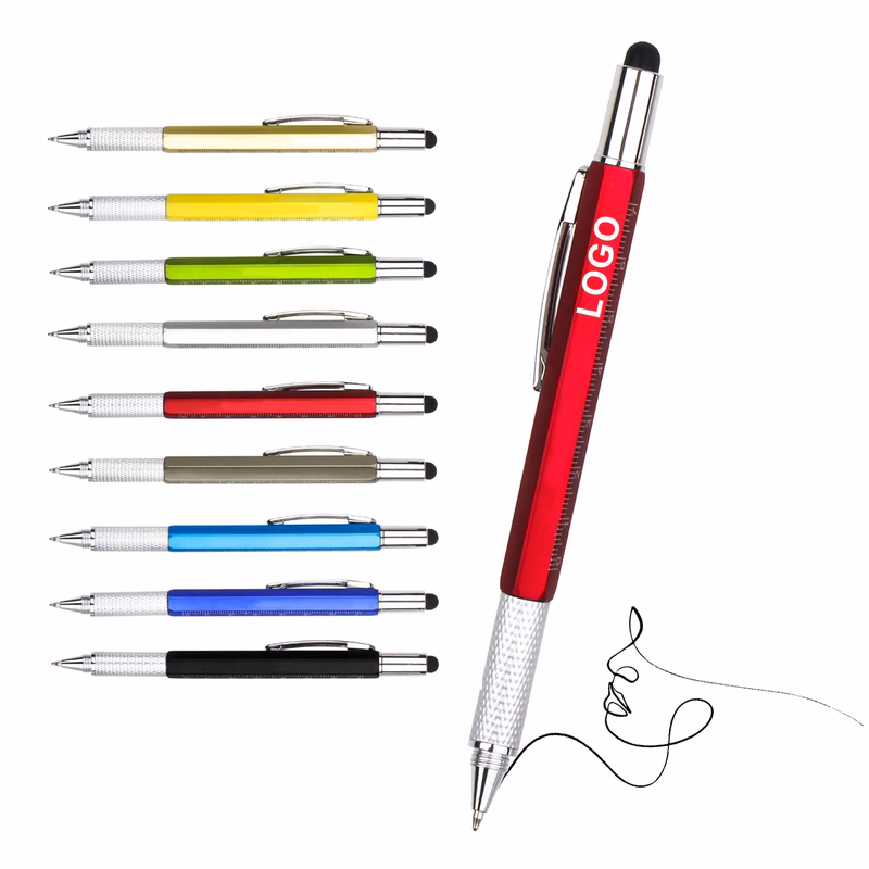 MOQ 100 6-in-1 Multi Tool Pen with Stylus and Screwdriver