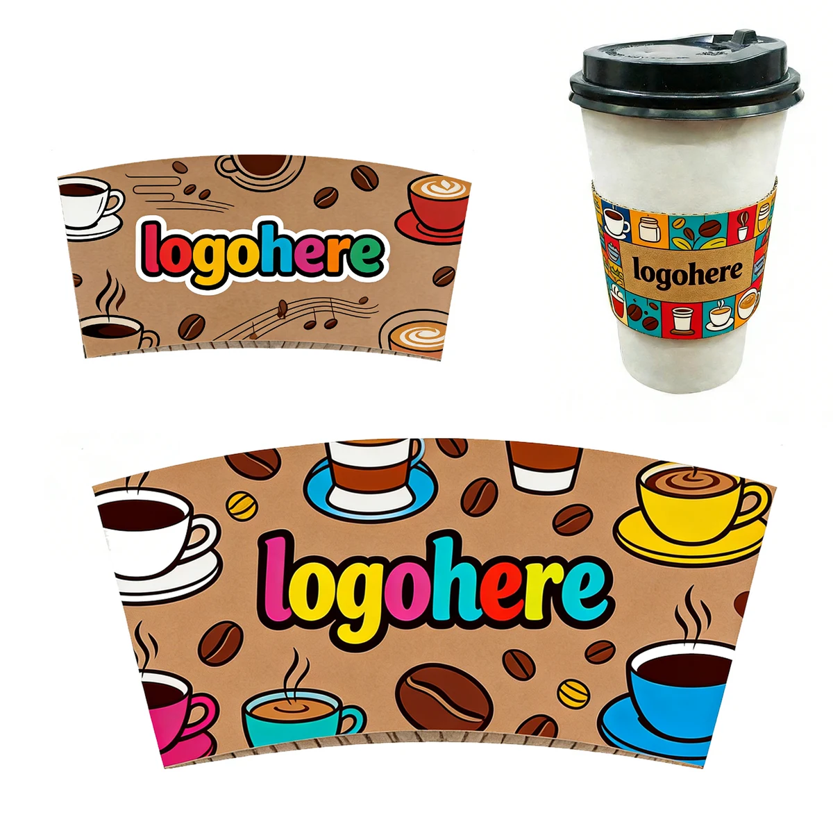 MOQ 100 Personalized Coffee Cup Sleeves 1