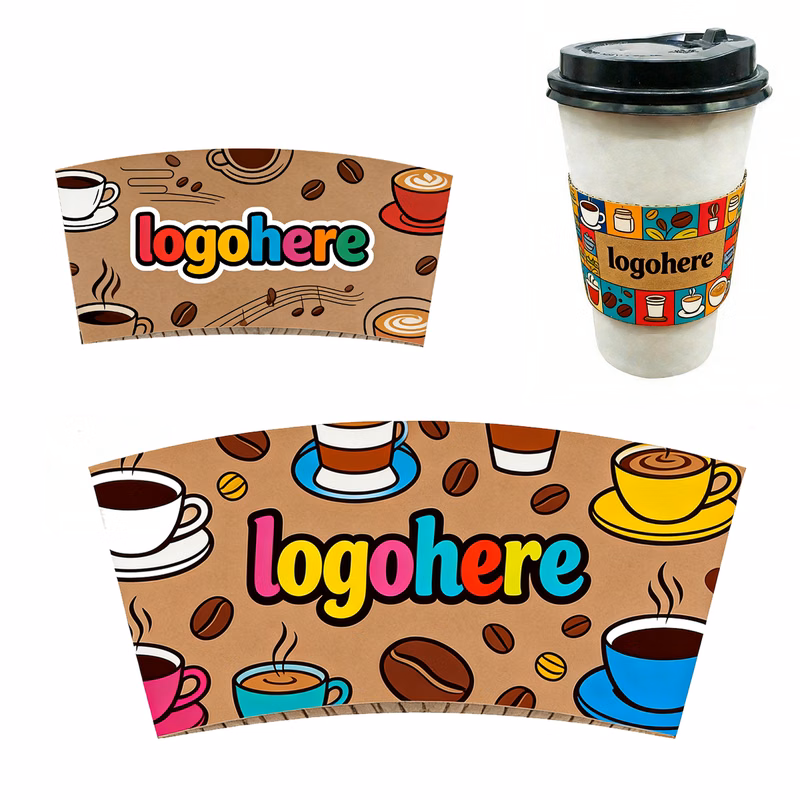 MOQ 100 Personalized Coffee Cup Sleeves