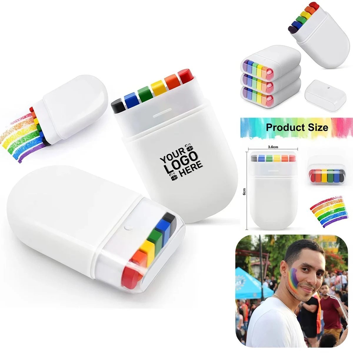Rainbow Face Body Paint 1