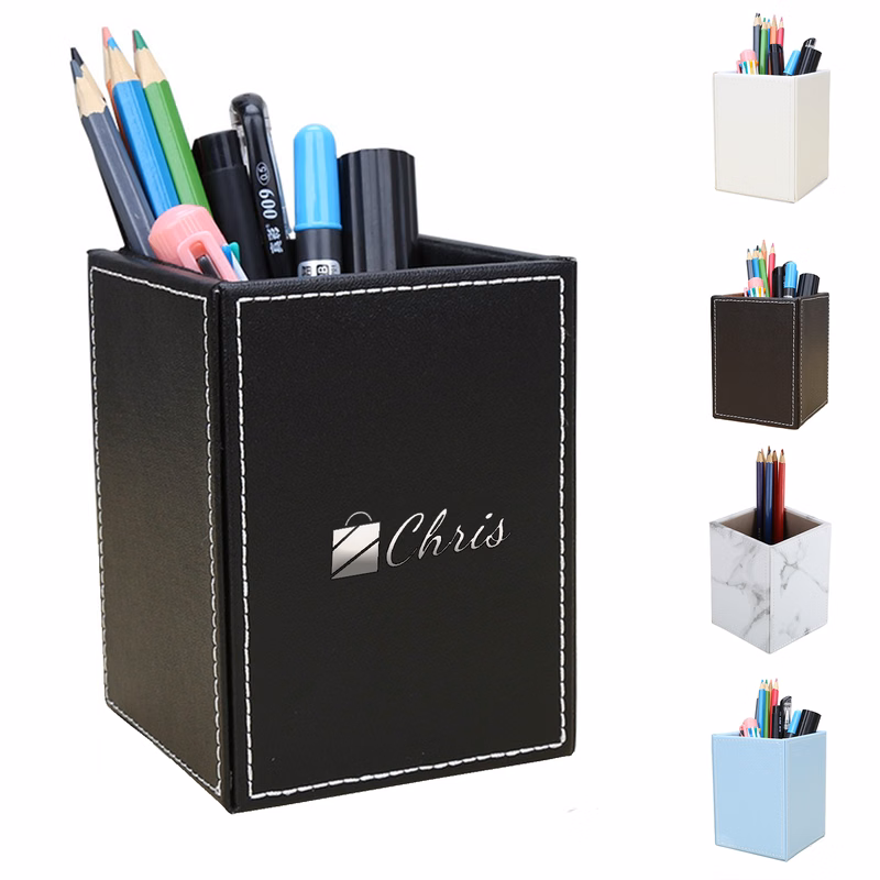 Small Pu Leather Desk Office Organizer