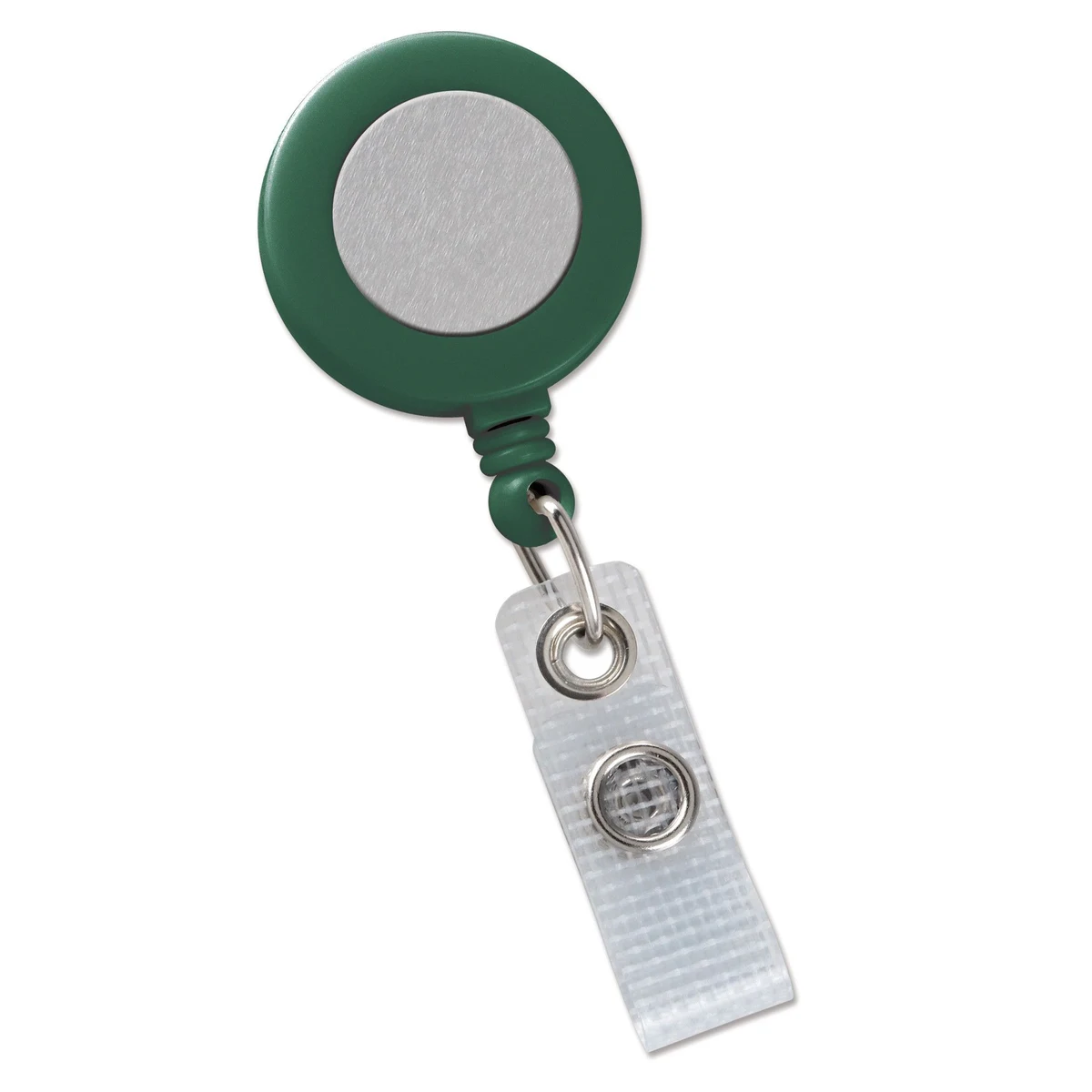 Round Solid Opaque Clip On Fast Ship Plastic Badge Reel (Green) 1