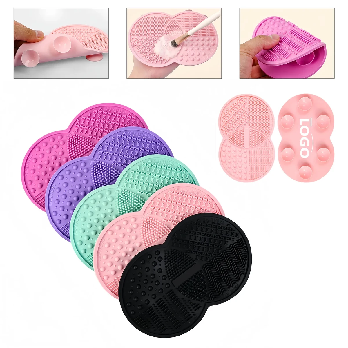Portable Silicone Brush Cleaner With Suction Cup Base 1