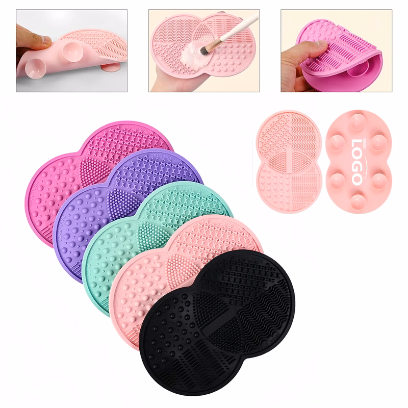 Portable Silicone Brush Cleaner With Suction Cup Base