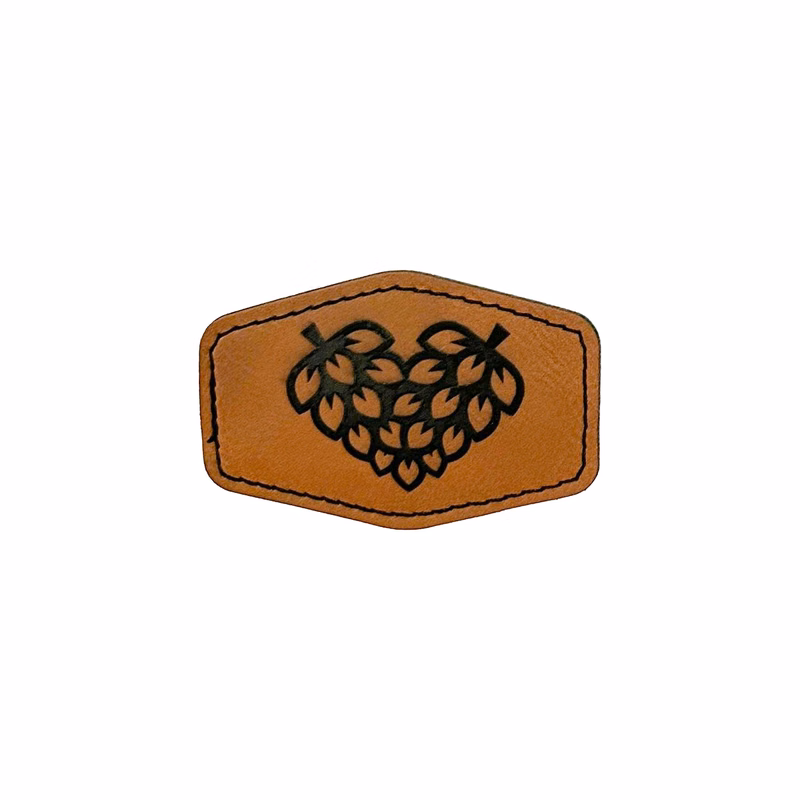 3" x 2" Hexagon Iron-on Leatherette Patch