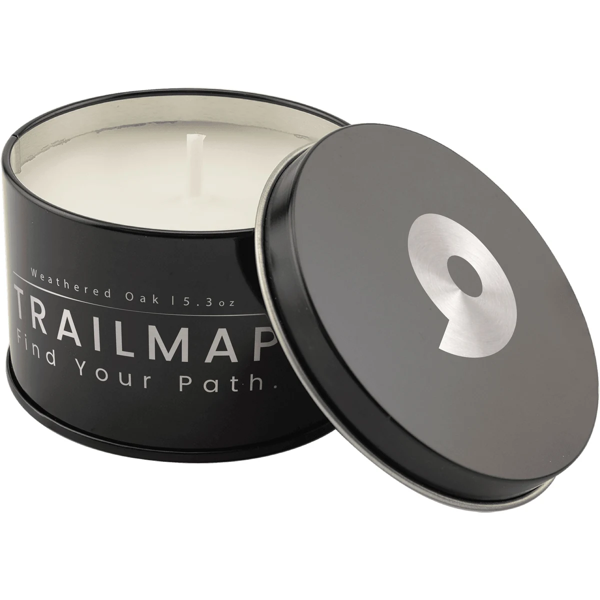 5.3 oz. Weathered Oak Candle in a Black Metal Tin 1