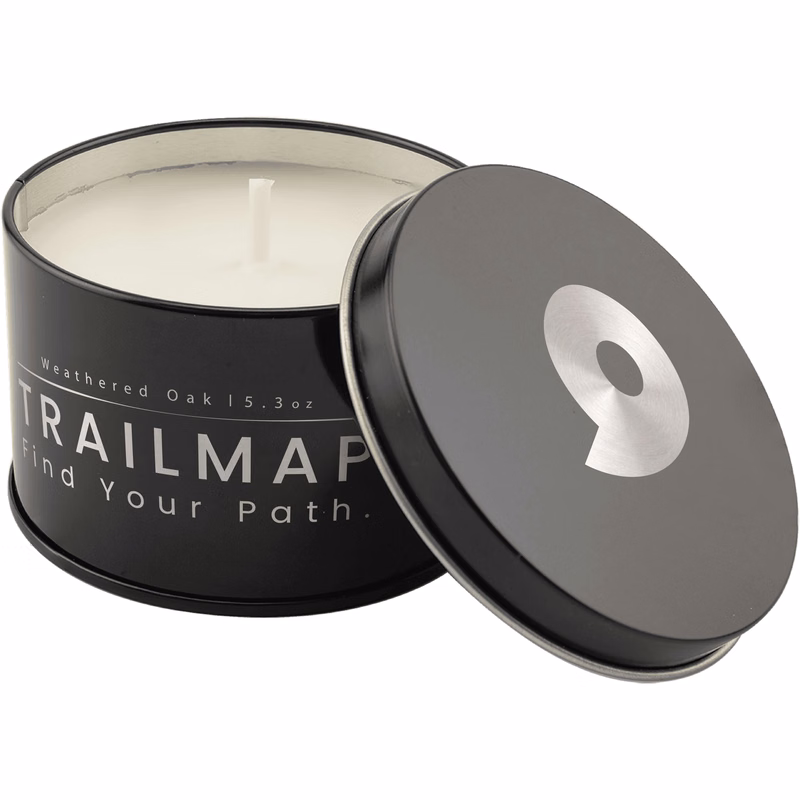 5.3 oz. Weathered Oak Candle in a Black Metal Tin