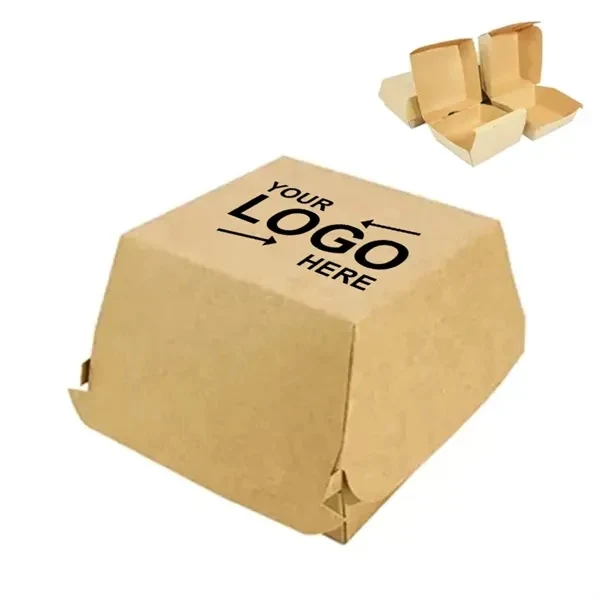 Custom 4 Inch Square Paper Takeout Box with Secure Buckle Design — Food Service Branding 1