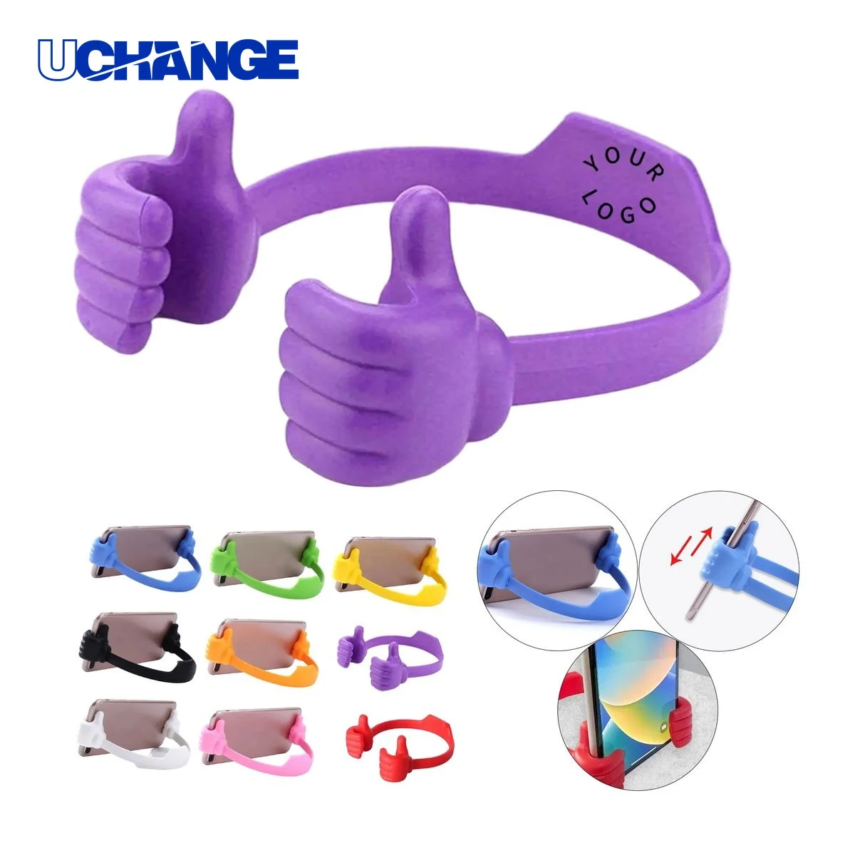 Thumb-Shaped Phone Holder Grip with Adjustable Angles 1