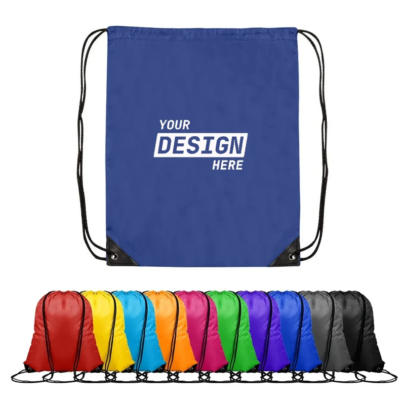Custom Waterproof Gym Polyester Drawstring Backpack 1
