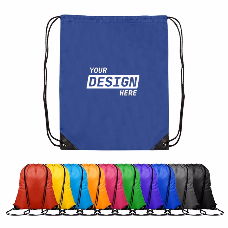 Custom Waterproof Gym Polyester Drawstring Backpack