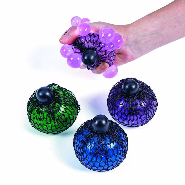 Glitter Light-Up Mesh Squeeze Balls 3" - Assorted