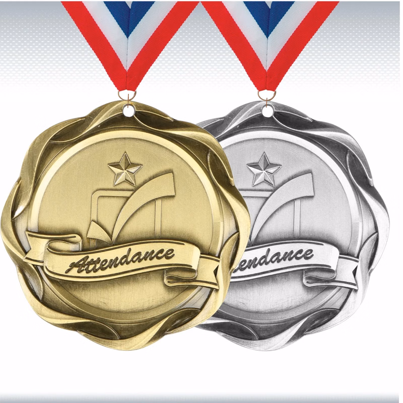 3" Gold Fusion Attendance Medal