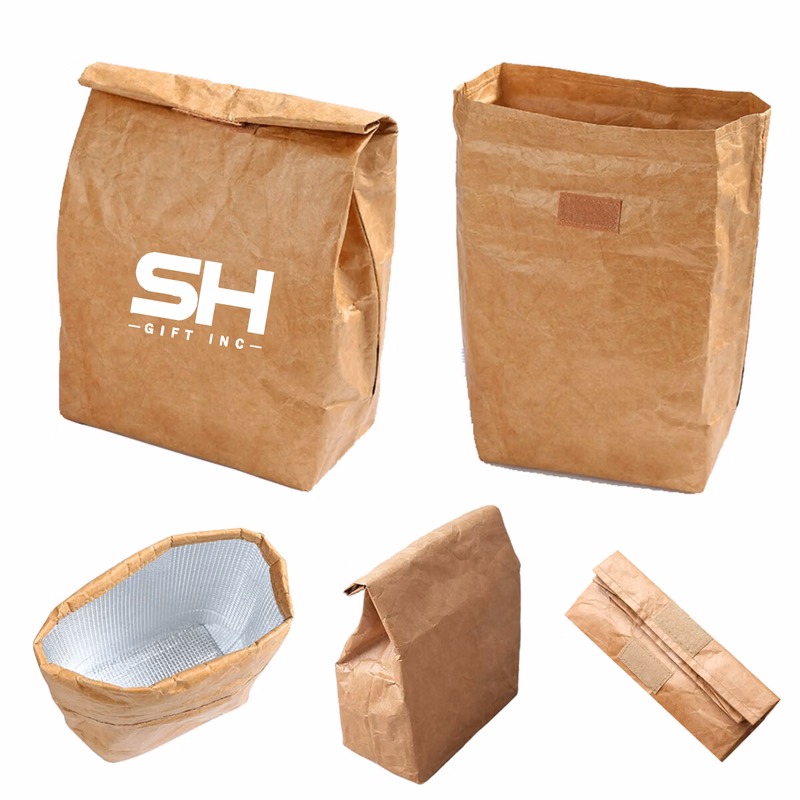 Insulated Brown Paper Lunch Bag Reusable