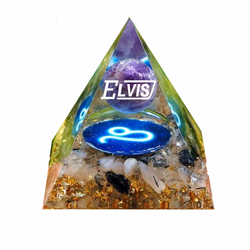 12 Constellations Crystal Ball Stone Pyramid Decorations