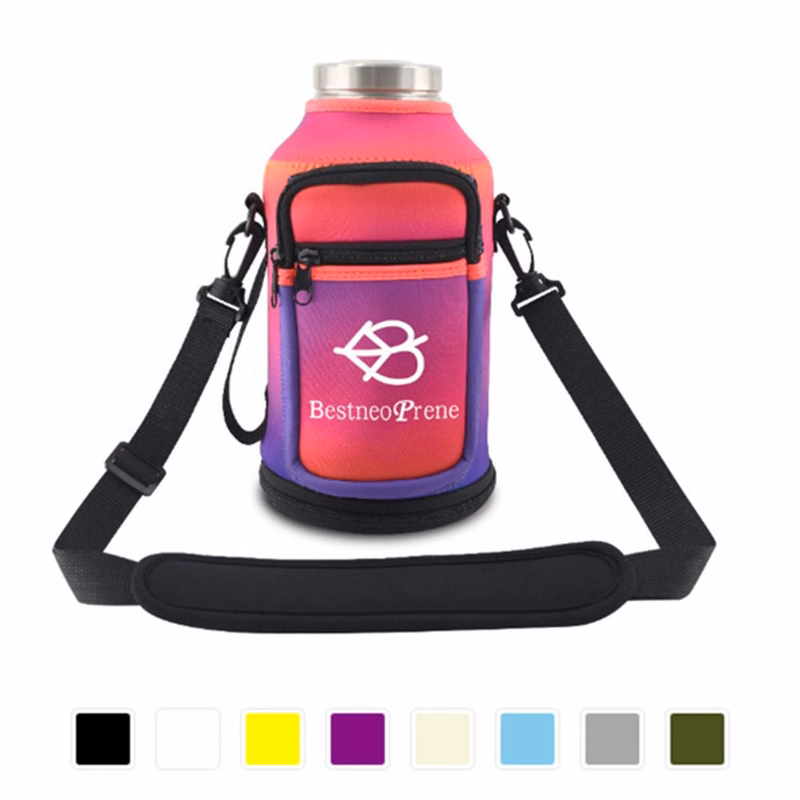 Insulated Gallon Water Bottle Cooler Holder w/Strap