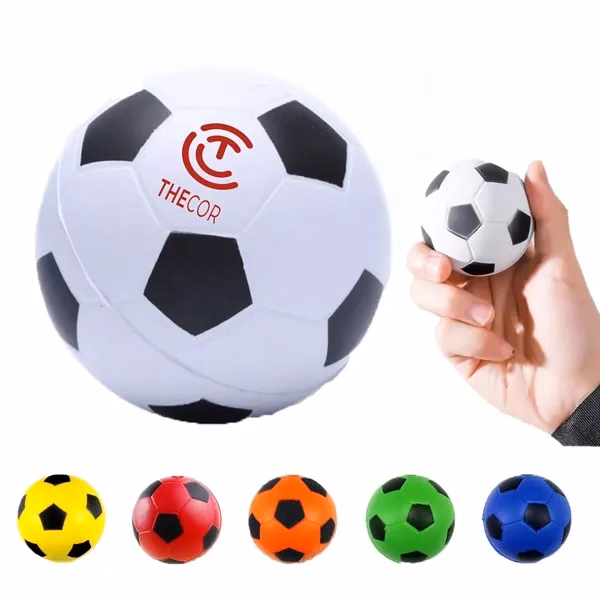 Custom 1.57" PU Soccer Stress Ball with Classic Panels — Sports Wellness Gift