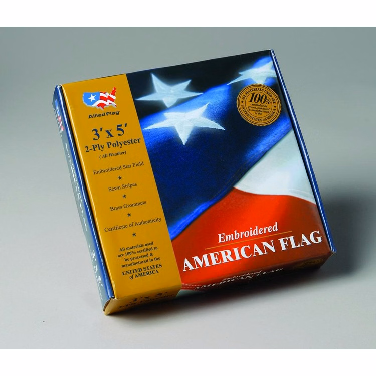 Embroidered Polyester U.S. Flag - 3' x 5' in Gift Box