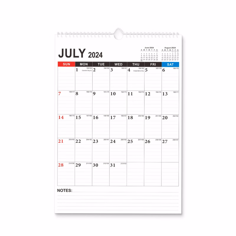 18 Months 17"*12" Simple Wall Calendar From Jan 2025 To June 2026