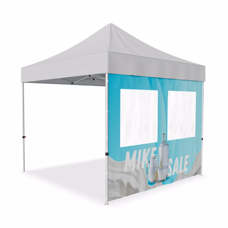 10ft Full Side/Rear Tent Wall Only w/Double Window - 2 Side Imprint