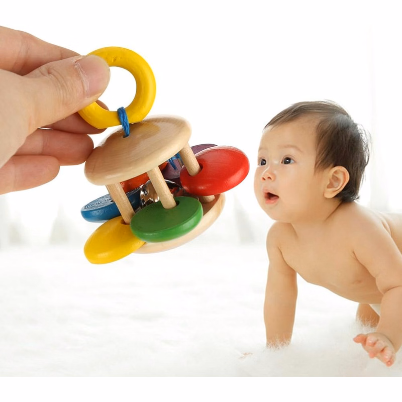 Colorful Wooden Rattle Bell