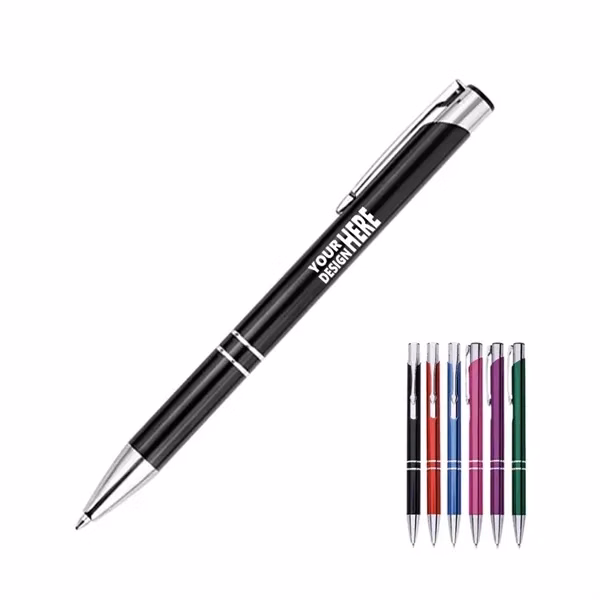 Ballpoint Pens with Retractable Metal Design