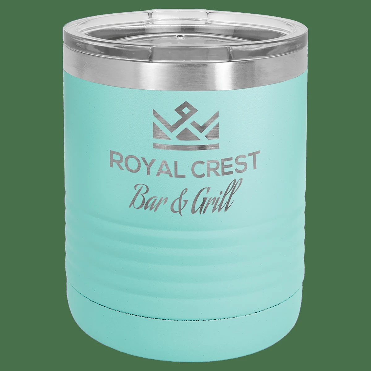 Polar Camel 10 oz. Teal Vacuum Insulated Ringneck Tumbler with Clear Lid 1