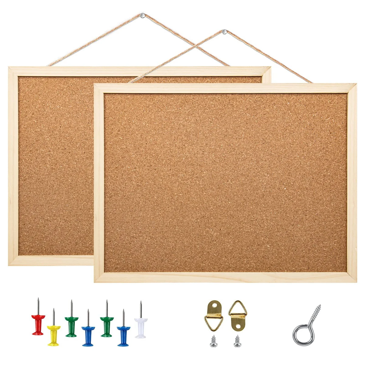 Double-Sided Cork Board for Walls Wood Framed Bulletin Boards 1