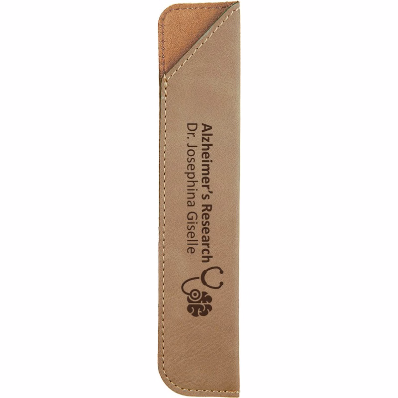 Light Brown Faux Leather Pen Case