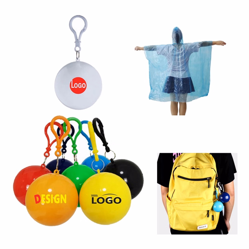 Handy Portable Disposable Emergency Raincoat in a Ball Design