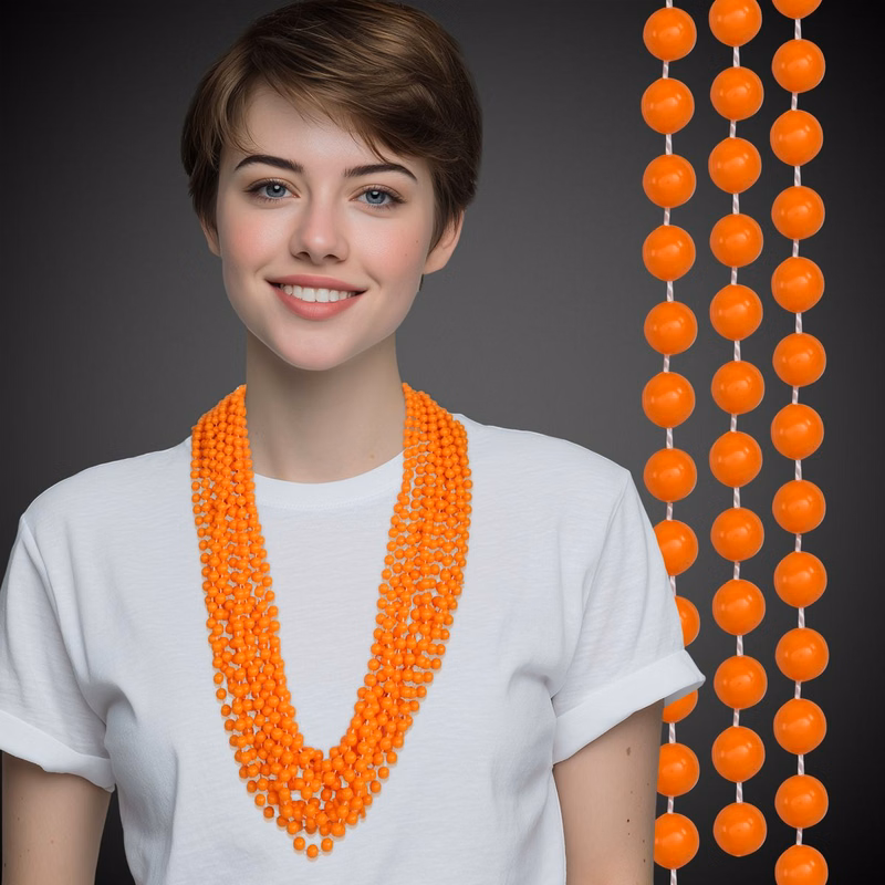 Orange Mardi Gras Beads
