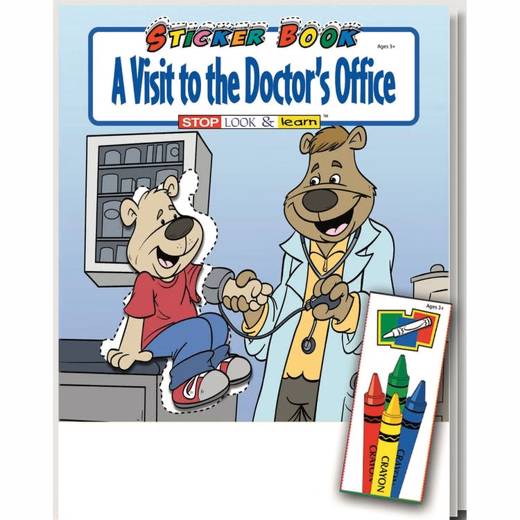 A Visit to the Doctor's Office Coloring Book Sets - 4 Pack Crayons Stickers Ages 3-11