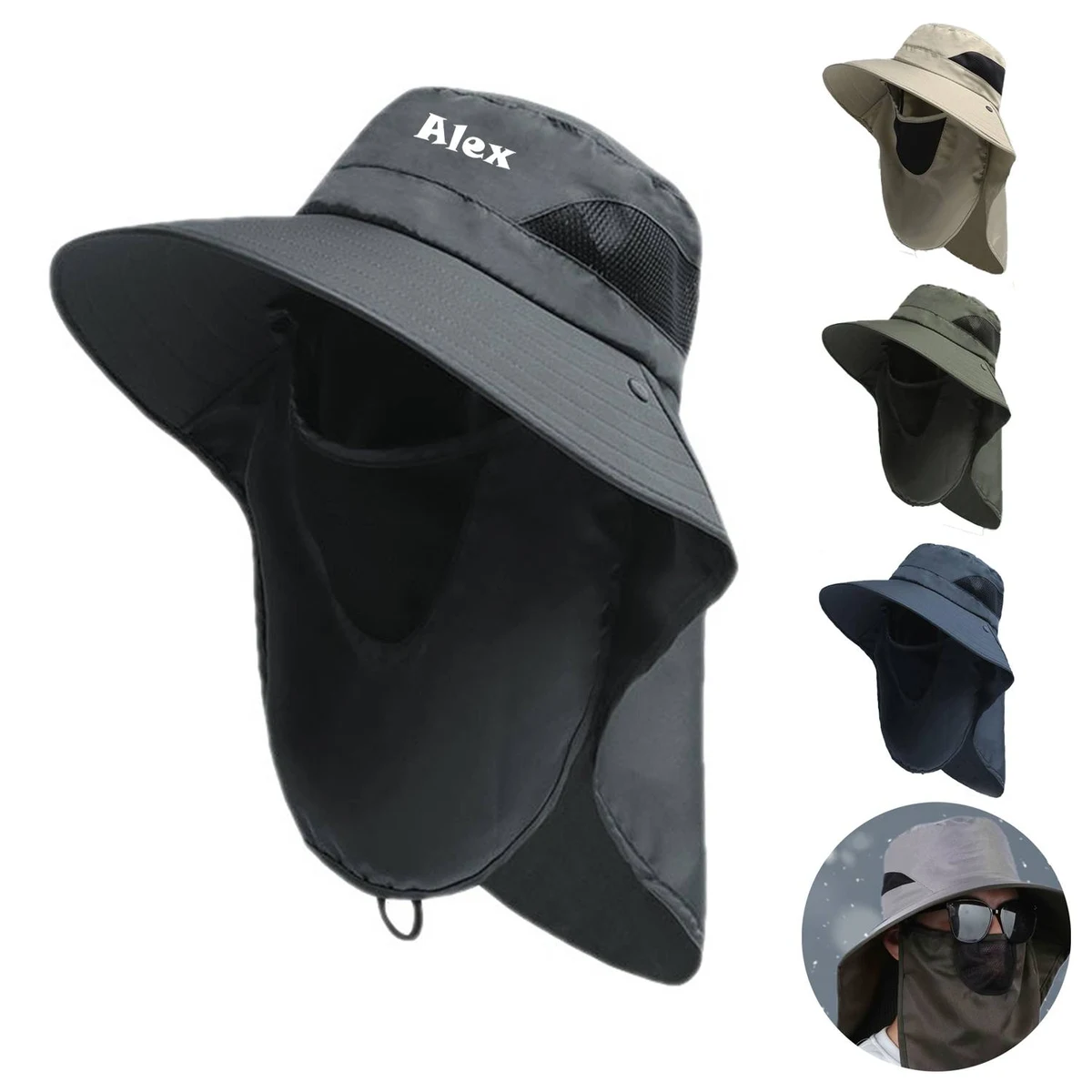 Fishing Hat With Neck Flap And Sun Protection 1