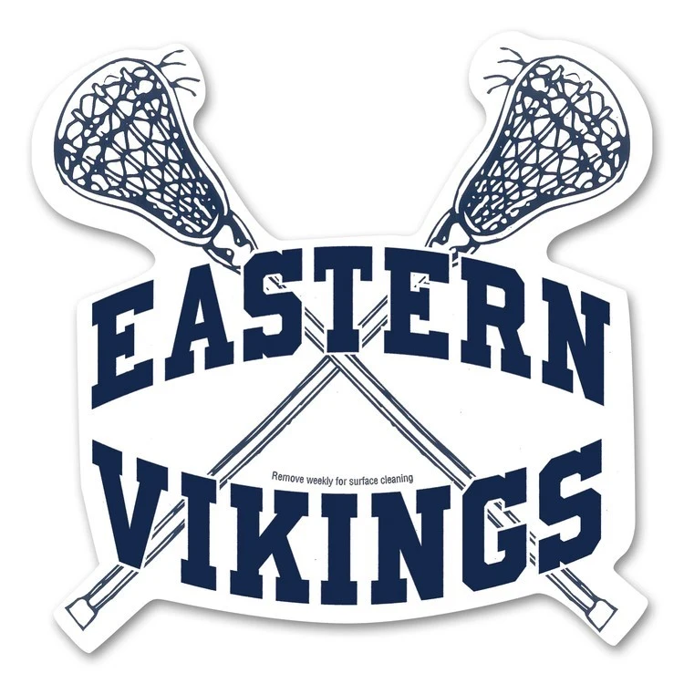 USA Made Premium UV Window Micro-Suction Cling Decal (5"x5") Lacrosse Sticks Shape 1