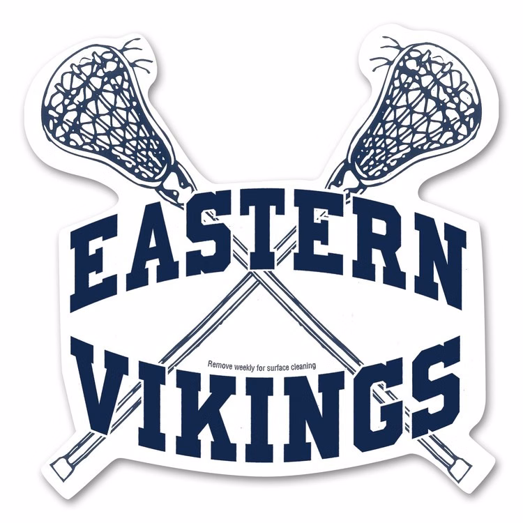 USA Made Premium UV Window Micro-Suction Cling Decal (5"x5") Lacrosse Sticks Shape