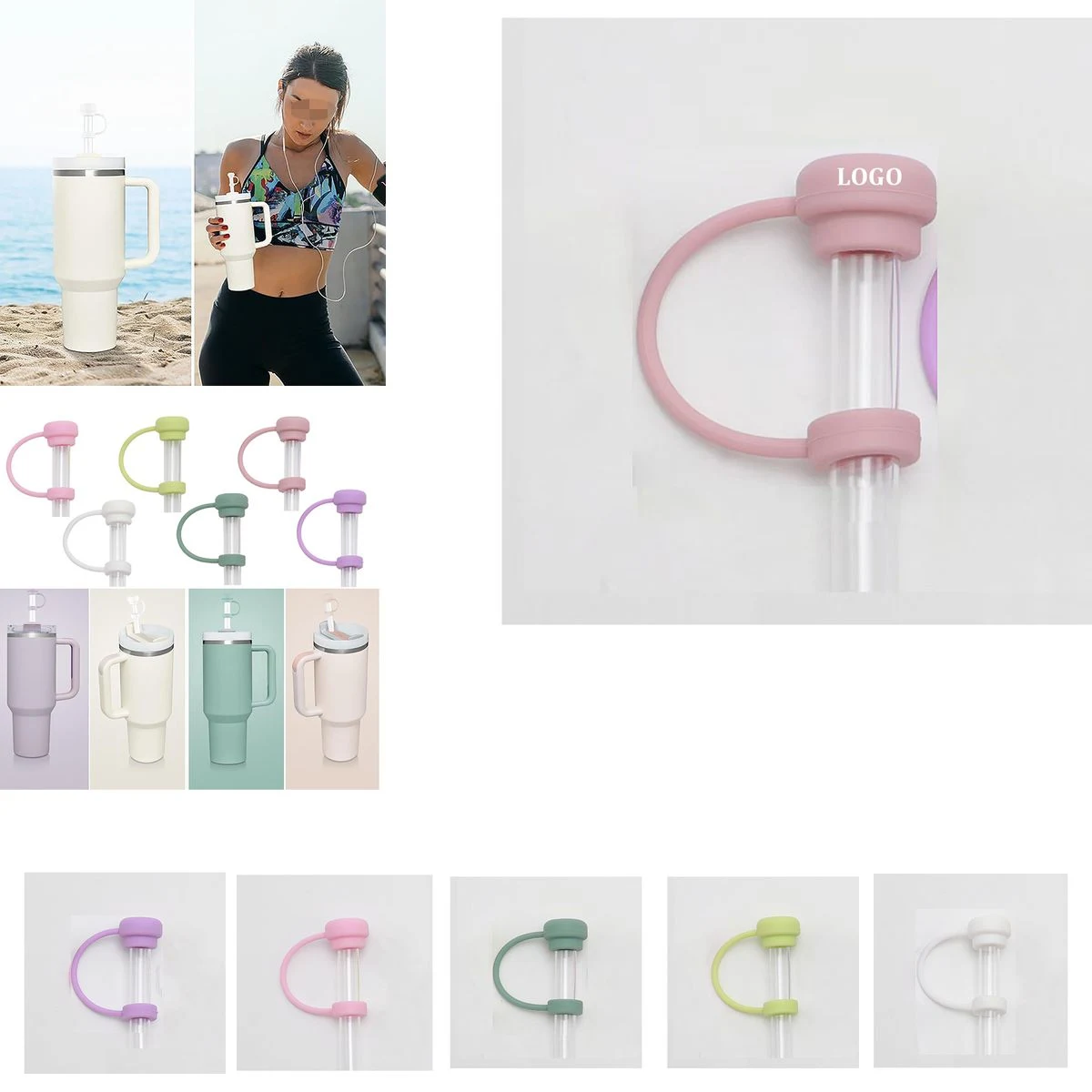 Colorful Silicone Straw Lid 1