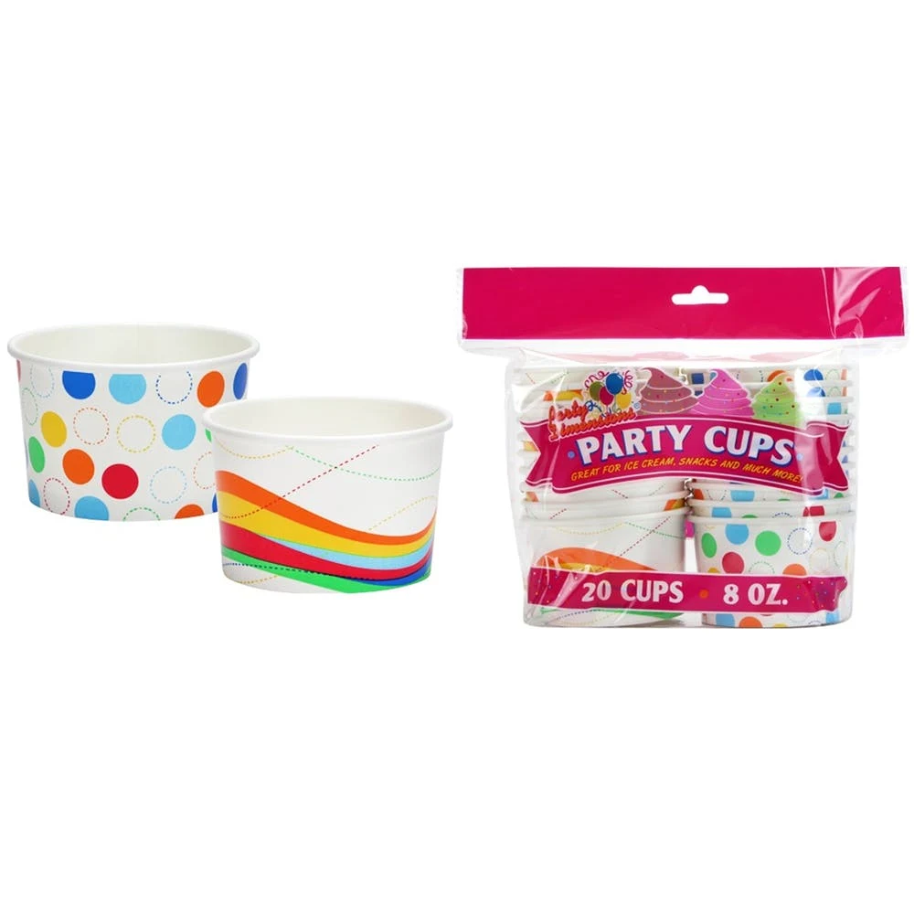 Party Cups - Assorted Designs 8 oz 20 Pack 1