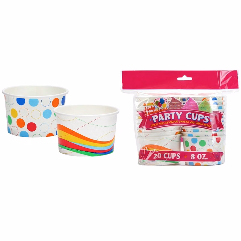 Party Cups - Assorted Designs 8 oz 20 Pack