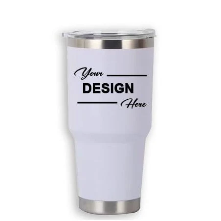 Drinkware: 30 OZ Tumbler (WHITE) with Lasered 1
