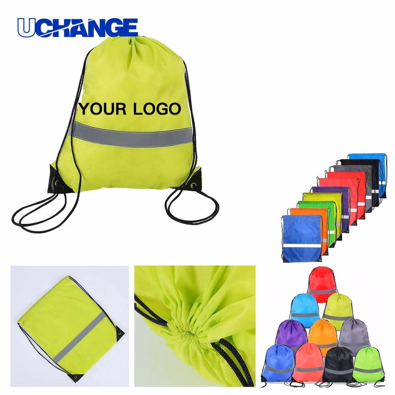 High Visibility Drawstring Backpack Bag for Night Safety