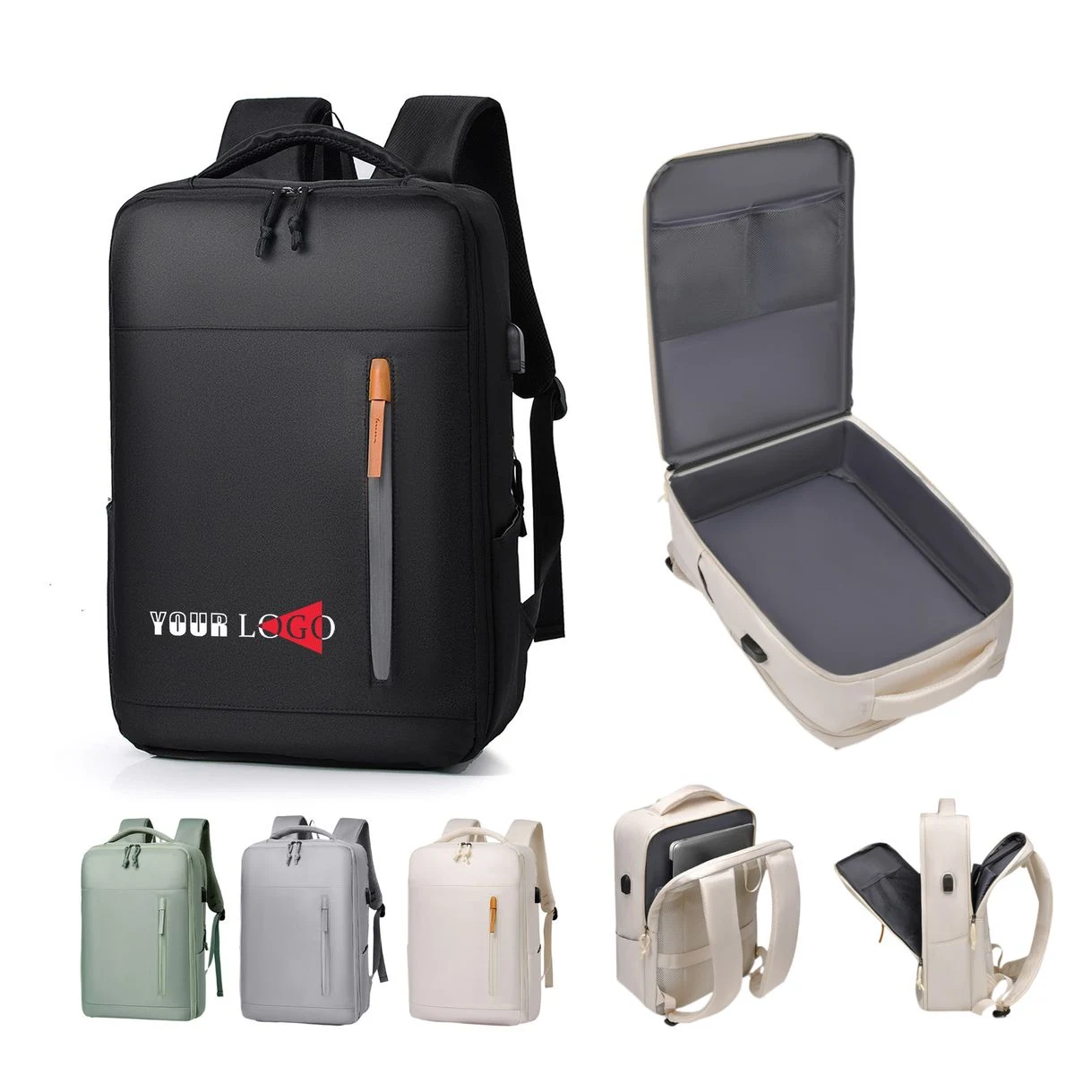 USB Port Simple Versatile Travel Backpack 1