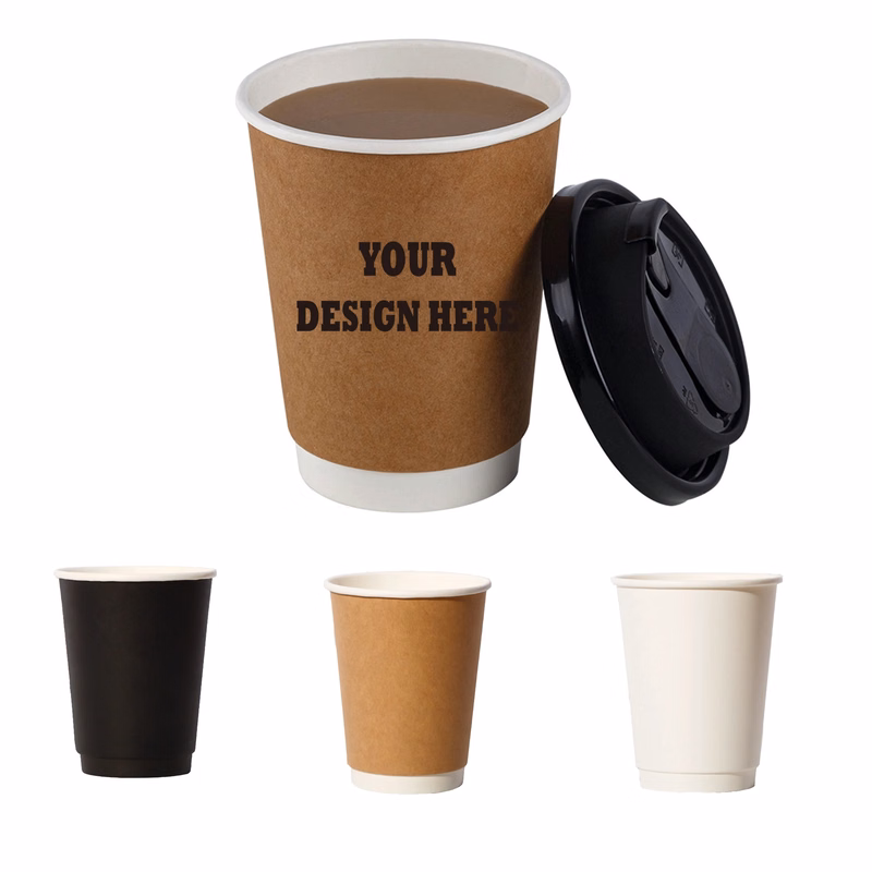 12 Oz Disposable Paper Drinks Cup With Lids