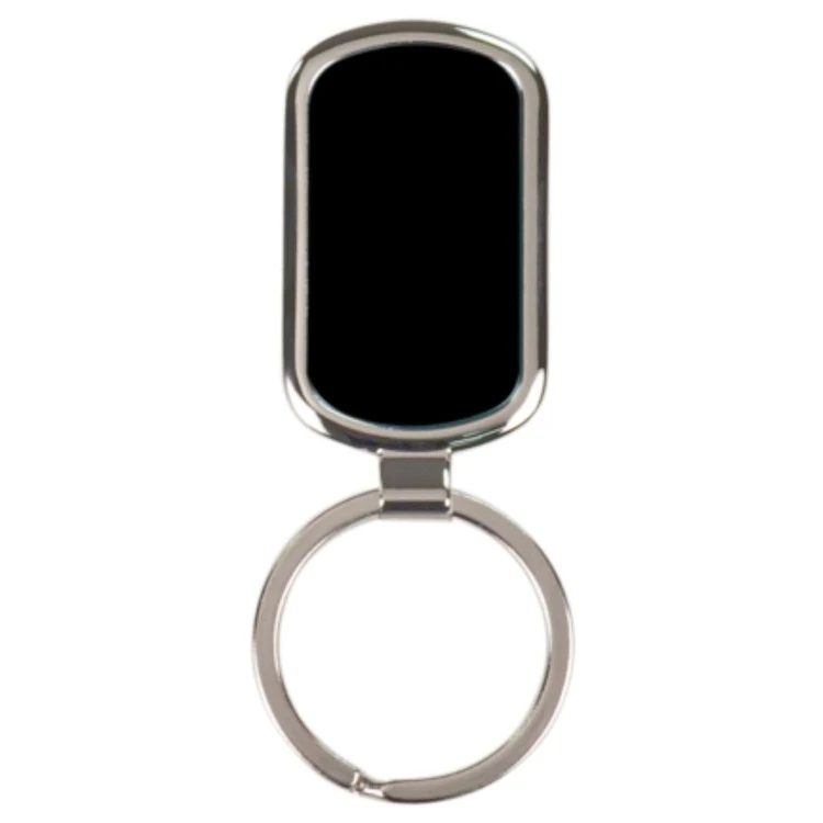 Black Rectangular Engraved Key Ring 1