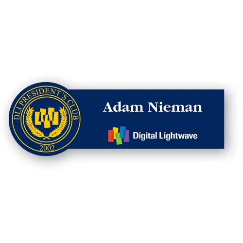 Full Color Name Badge w/ Personalization (1.25"x3.625") Circle End 1