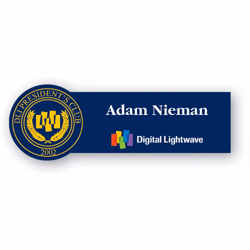 Full Color Name Badge w/ Personalization (1.25"x3.625") Circle End
