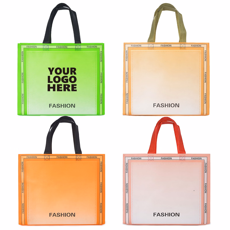 Gradient Color Non-Woven Grocery Tote Gift Bag