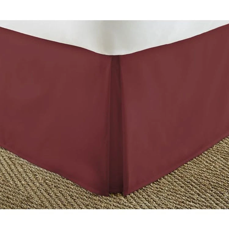 Premium Bed Skirts - Burgundy Cali King Pleated 1