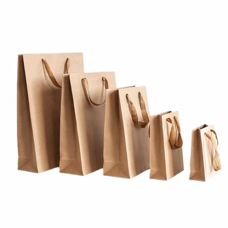 Natural Kraft Paper Bag W/ Woven Handles (8 1/4" W × 4 5/16" G × 10 5/8" H)